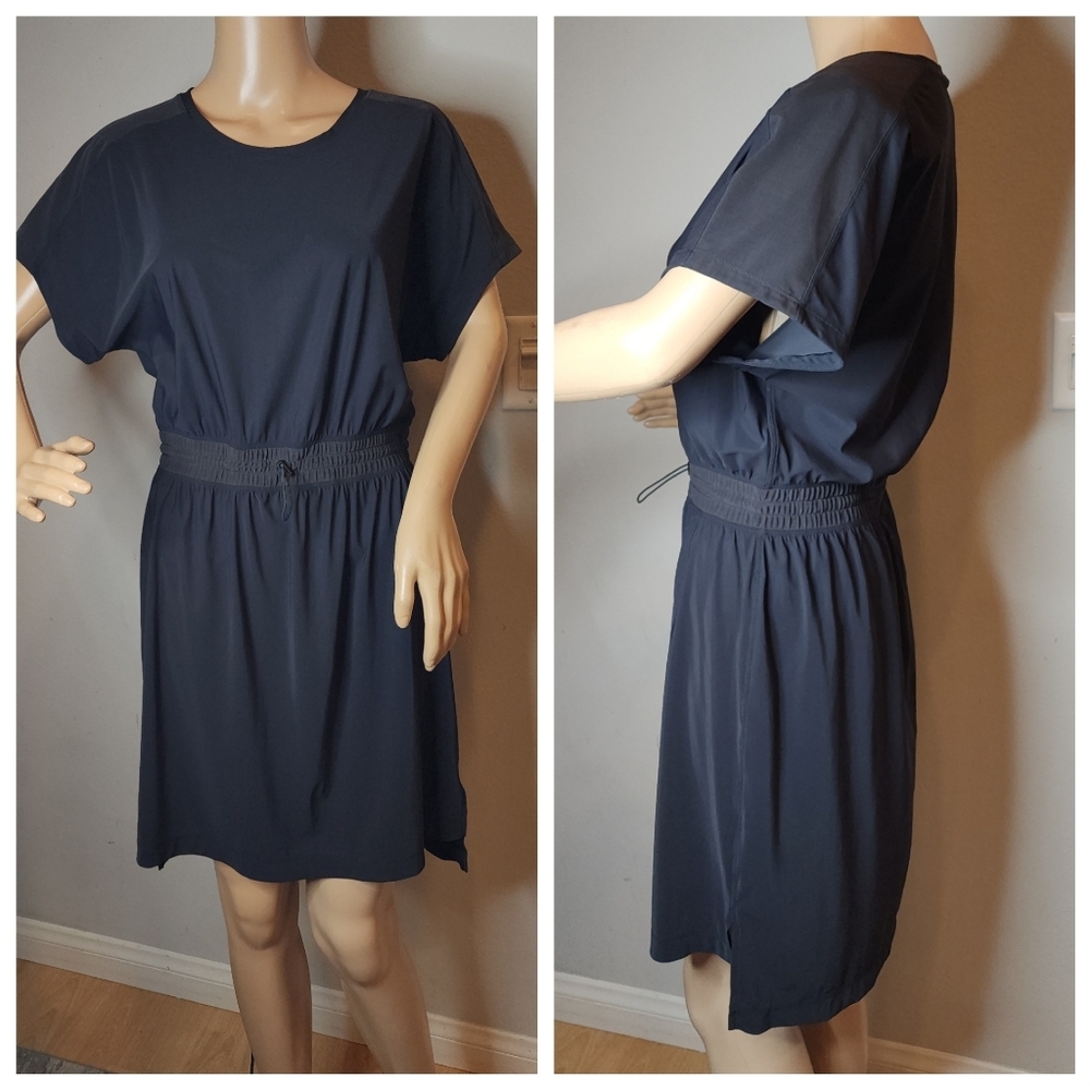 Lululemon Throw It On Black Dress Stretch Drawcord Waist Estimate Size Small